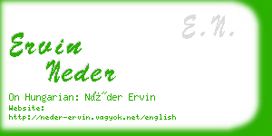 ervin neder business card